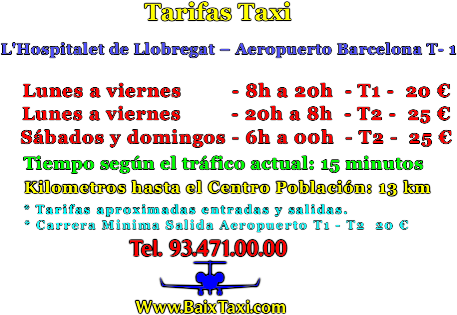 tarifas taxi hospitalet